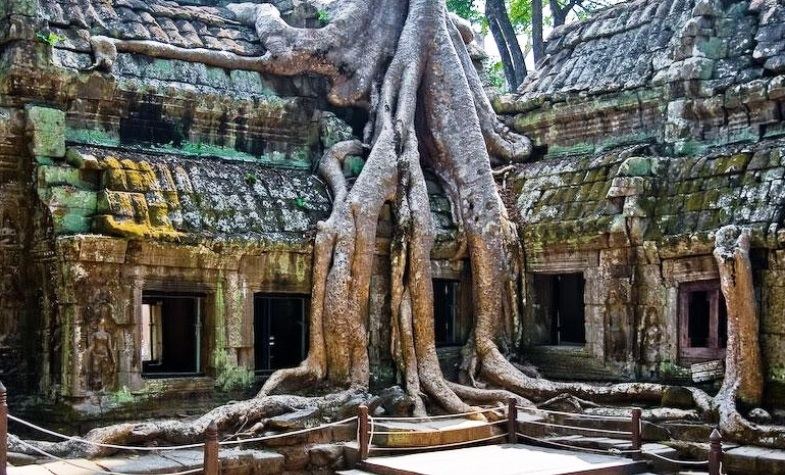 The distinctive architecture and layout of Bayon Temple